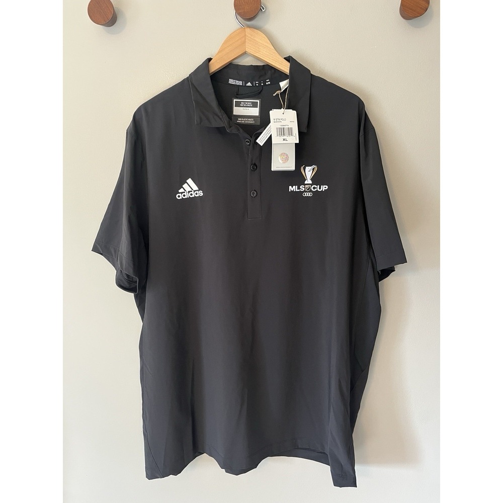 New! Adidas MLS Cup Polo Shirt Men's Size XL Black Major League Soccer NWT